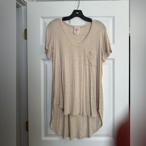 Freeloader Light Beige V-Neck Short Sleeve Tee